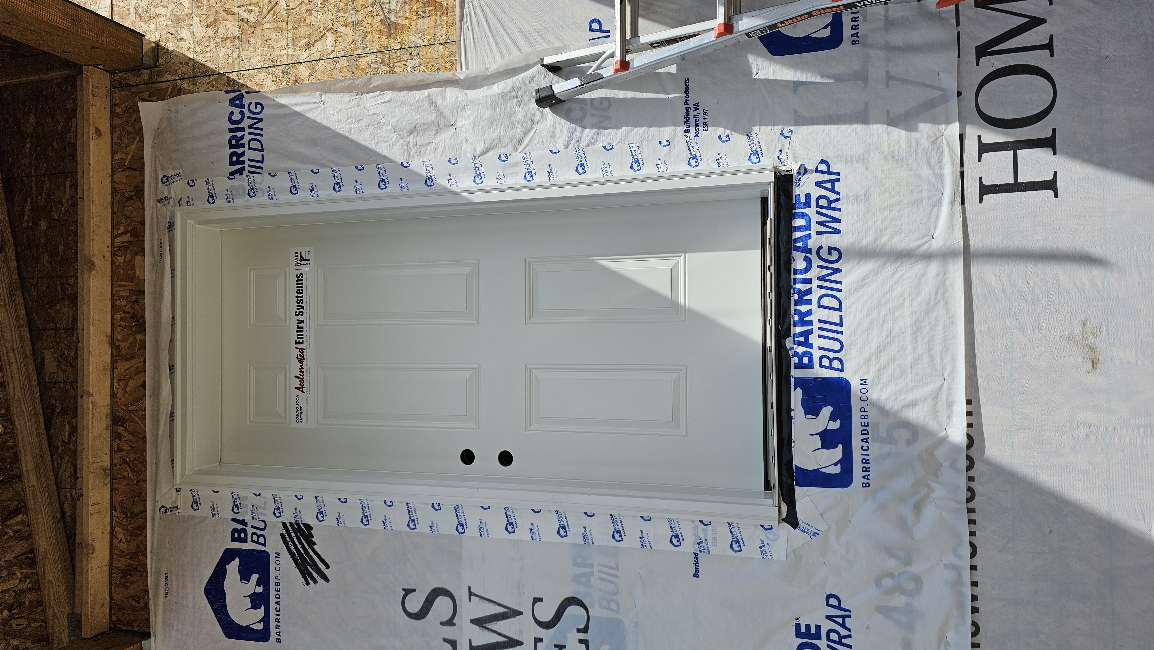 New construction exterior entry door installation by Golden Ridge Exteriors